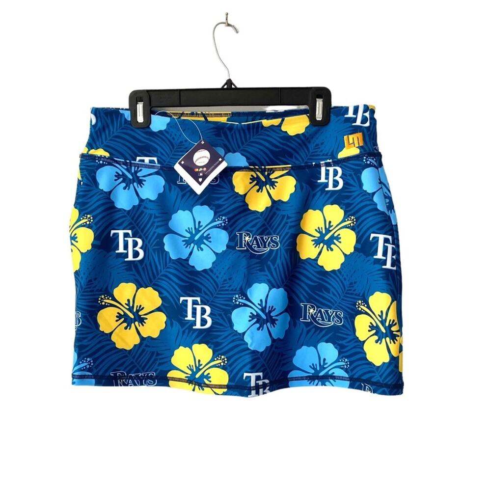 Loudmouth NWTS Tampa Bay Rays Hibiscus MLB Golf Mini Skort Skirt size large - Picture 2 of 9